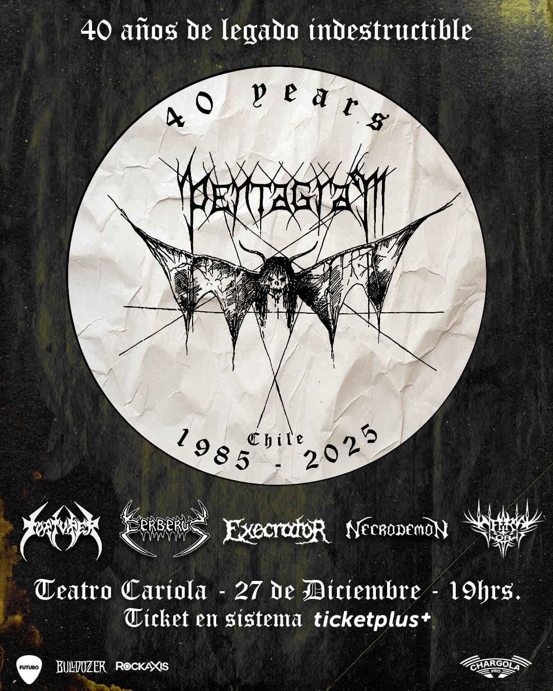 Pentagram celebrará sus 40 años con fechas en Concepción y Santiago